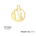 Golden hollow circular pendant with moon and stars for DIY jewelry crafting - 12*10mm / Gold Color Moon Star Cat