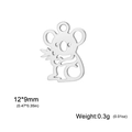 Polished stainless steel koala charm pendant for DIY jewelry 12x9mm small size - 12*9mm / Steel Color Small Koala