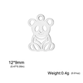 DIY stainless steel panda animal charm pendant for necklaces, 12x9mm jewelry making supply - 12*9mm / Steel Color Small Panda