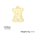 Minimalist gold hollow panda animal charm in stainless steel for DIY jewelry making - 12*9mm / Gold Color Small Panda
