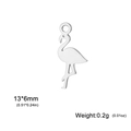 Silver stainless steel flamingo charm pendant for DIY jewelry making 13x6mm 0.2g - 13*6mm / Steel Color Flamingo
