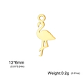 Gold flamingo 304 stainless steel charm 13x6mm for DIY jewelry making material - 13*6mm / Gold Flamingo