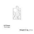 Silver stainless steel fox pendant 12x7mm 0.3g for DIY necklace making projects - 12*7mm / Steel Color Boxed Fox