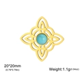 Colgante nudo celta dorado con piedra azul, amuleto de acero inoxidable de 20x20mm - Oro Doble Capa Nudo Bruja Piedra Azul
