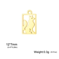 Golden stainless steel fox charm pendant for DIY jewelry making 12x7mm size - 12*7mm / Gold Color Boxed Fox