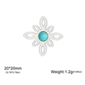 Colgante nudo de bruja celta plateado con piedra turquesa azul, forma rombo 20mm - Plata Nudo Chino Piedra Azul