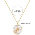Detail view of pearl flower necklace with size 40 plus 6cm and weight 5g specs - Pearl Petal Gold Necklace (X3719)