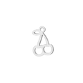 Polished stainless steel hollow cherry charm with loop for DIY jewelry making - Steel Cherry