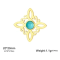 Colgante flor dorada con piedra turquesa, estilo celta, tamaño 20x20mm y peso de 1,1g - Dorado Cuatro S Nudo Bruja Piedra Azul