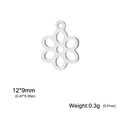 Flower shaped 304 stainless steel charm 12x9mm for DIY jewelry making supplies - Steel Six-Petal Flower