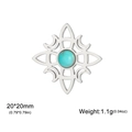 Colgante nudo celta plateado con turquesa, dije de 20mm para creación de joyería - Plata Cuatro Lunas Nudo Bruja Piedra Azul