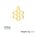 Golden 304 stainless steel hollow flower charm 12x9mm for DIY jewelry making - Gold Flower
