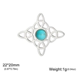 Colgante nudo celta plateado con piedra azul cielo, medida 22x20mm y peso de 1g - Plata Cuatro Nudo Celta Piedra Azul