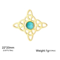 Colgante nudo celta dorado con incrustación de turquesa para joyería, 22x20mm - Dorado Cuatro Nudo Celta Piedra Azul