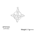 Colgante Triquetra de nudo celta en acero inoxidable plateado con dimensiones - Plata Agujero Único Nudo Celta