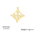 Colgante nudo celta de acero inoxidable dorado para joyería, de 24x21mm - Dorado Agujero Único Nudo Celta