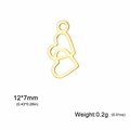 Pendentif double cœur évidé en acier inoxydable doré pour bijoux DIY 12x7mm - Cœurs Superposés Or
