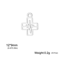 Pendentif croix battement de coeur en acier inoxydable 304 pour bijoux DIY - Croix Battement de Cœur Acier