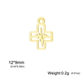 Pendentif croix battement de coeur en acier inoxydable 304 doré pour bijoux DIY - Croix Battement de Cœur Or