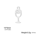 Pendentif verre à vin en acier inoxydable 304 pour création bijoux DIY 13x5mm - Flûte à Champagne Acier