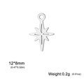 Pendentif étoile du nord en acier inoxydable 304 12x8mm pour création de bijoux - Étoile du Nord Acier