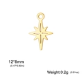 Pendentif étoile en acier inoxydable doré pour création de bijoux 12x8mm - Étoile du Nord Or