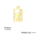 Pendentif palette d'artiste dorée en acier inoxydable 304 de 13x8mm pour bijoux DIY - Palette et Pinceau Or