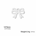 Pendentif nœud papillon en acier inoxydable 304 argenté pour création bijoux 12x9mm - Nœud Papillon Acier