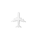 Polished silver airplane brooch pin in 304 stainless steel with a sleek mirror finish - Steel