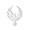 Silver bird badge pin in stainless steel for punk lapel decoration with a polished finish - Eagle / Steel