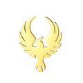 Elegant gold phoenix brooch in polished stainless steel for suits and lapels - Eagle / Gold