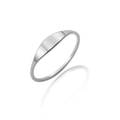 Minimalist 3.8mm curved stainless steel signet ring with a polished silver finish - US 7 / Steel
