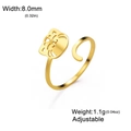 Adjustable cute cat ring with 18K gold plated hollow cat head design for women - Cat Head Style / Gold Cat Head