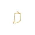 Ciondolo a forma di mappa dell'Indiana dorato per gioielli fai-da-te e souvenir - Mappa dell'Indiana / Oro