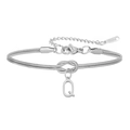 Dubbele snake chain armband van roestvrij staal met een letter Q hanger bedel - Letter Q (5994515187238)