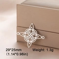 Silver Celtic witch knot pendant in stainless steel measuring 29x25mm and weighing 1.3g - 4 Celtic Knots / Steel