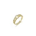 Adjustable gold chain ring with sparkling micro-pave crystals in minimalist style - Gold (Style 1)