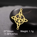18k gold plated stainless steel Celtic Witch Knot pendant charm for jewelry making - Cross Celtic Knot / Gold