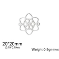 Silver 18k gold plated stainless steel Celtic witch knot charm pendant 20x20mm - Flower of Life / Steel