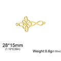 18k gold plated stainless steel witch knot pendant jewelry connector in hollow design - Heart and Cross / Gold