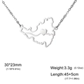 Halskette aus Edelstahl mit hohlem Venezuela-Kartenanhänger und Herzdetail in Silber - Saint-Martin Insel Herzstil / Silber - Herzkarte
