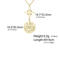 Golden stainless steel necklace with S-shape witch knot and pentagram pendant - Celtic Knot And Pentacle Style / Gold