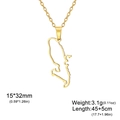 Gouden roestvrijstalen ketting met holle hanger in de vorm van de kaart van Martinique - Goud - Martinique Kaart