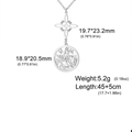 Polished 304 stainless steel witch knot necklace with hollow pentagram star pendants - Celtic Knot And Pentacle Style / Steel