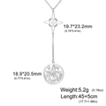 Silver stainless steel necklace with Celtic knot cross and pentagram coin pendants - Four Corner Knot And Pentagram Style / Steel