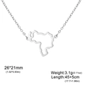 Silver stainless steel hollow Venezuela map pendant necklace for men and women - Silver - Venezuela Map