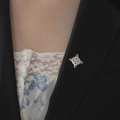 Silver stainless steel witch knot brooch on a black suit lapel with vintage aesthetic - Silver Color Witch Knot Style 1