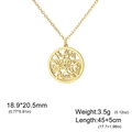 Golden stainless steel necklace featuring a hollow pentagram pendant with witch knot motifs - Hollow Star Style / Gold