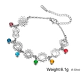 Bracciale yoga 7 chakra in acciaio inossidabile dorato con ciondoli in cristallo - Mandala in Zirconia Colorata (BSS2024071912) / Stile Argento 2