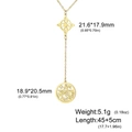 Gold stainless steel necklace with Celtic knot and pentagram star pendant detail - Gold